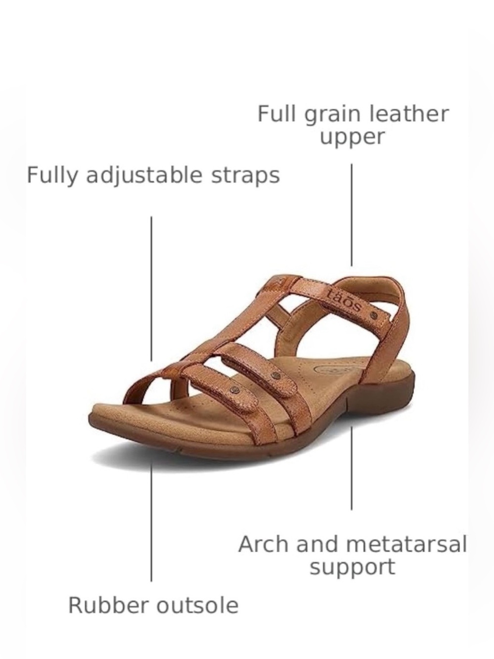 Taos Trophy 2 Sandal Honey Size 9 - Picture 2 of 10
